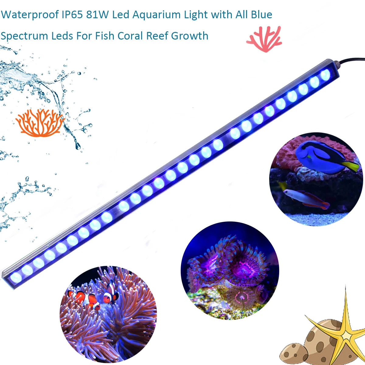 Populargrow Aquarium Light With 470nm Blue Spectrum LEDs Strip