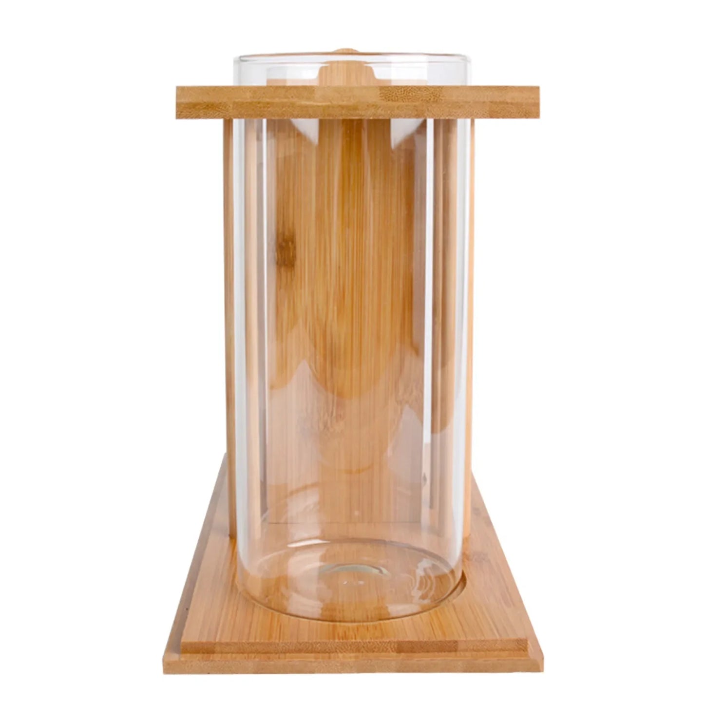 Dual Chamber Bamboo Desktop Betta Aquarium With LED Light