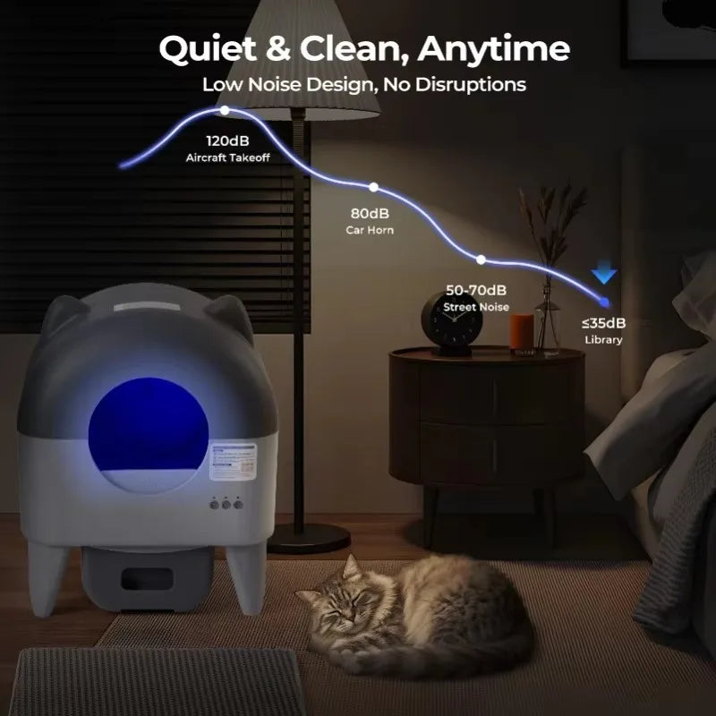 Lunapurr Automatic Self-Cleaning Cat Litter Box With App Odor Control