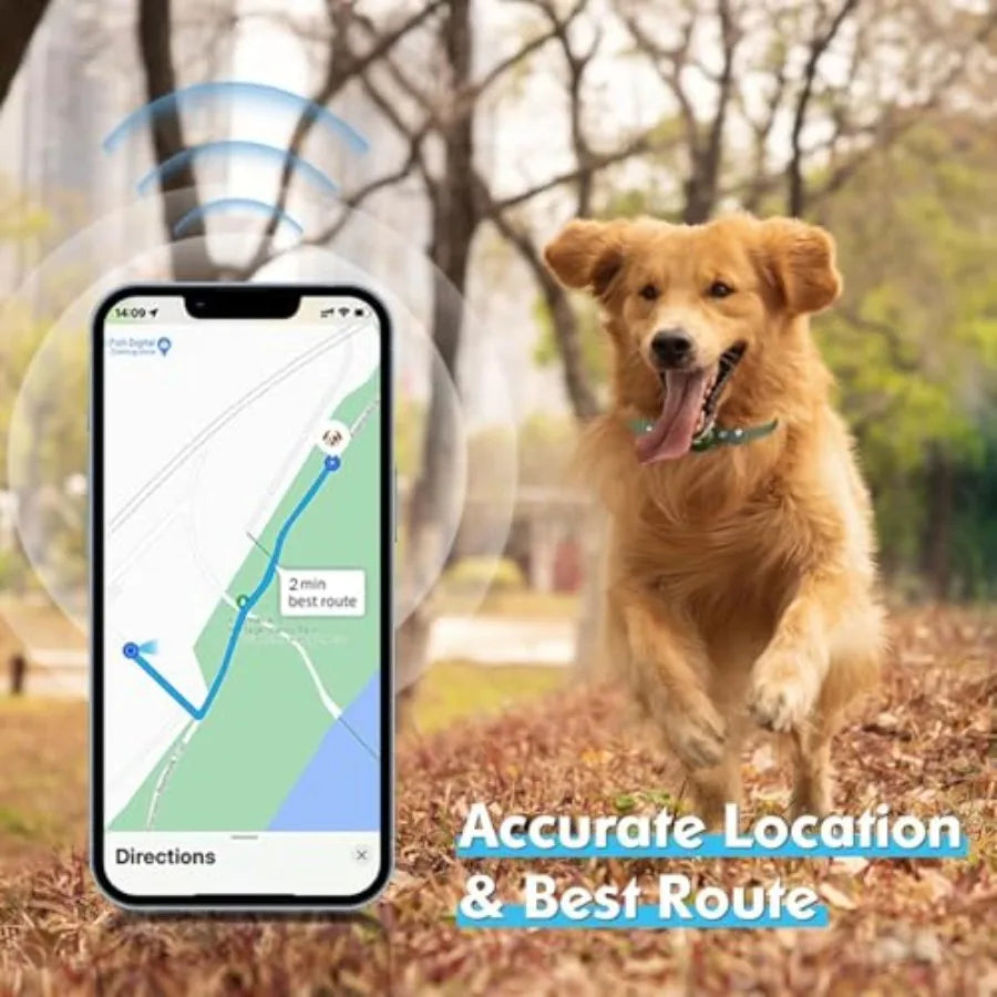 2-in-1 GPS Tracker For Dogs Cats Real-Time Location Collar PU