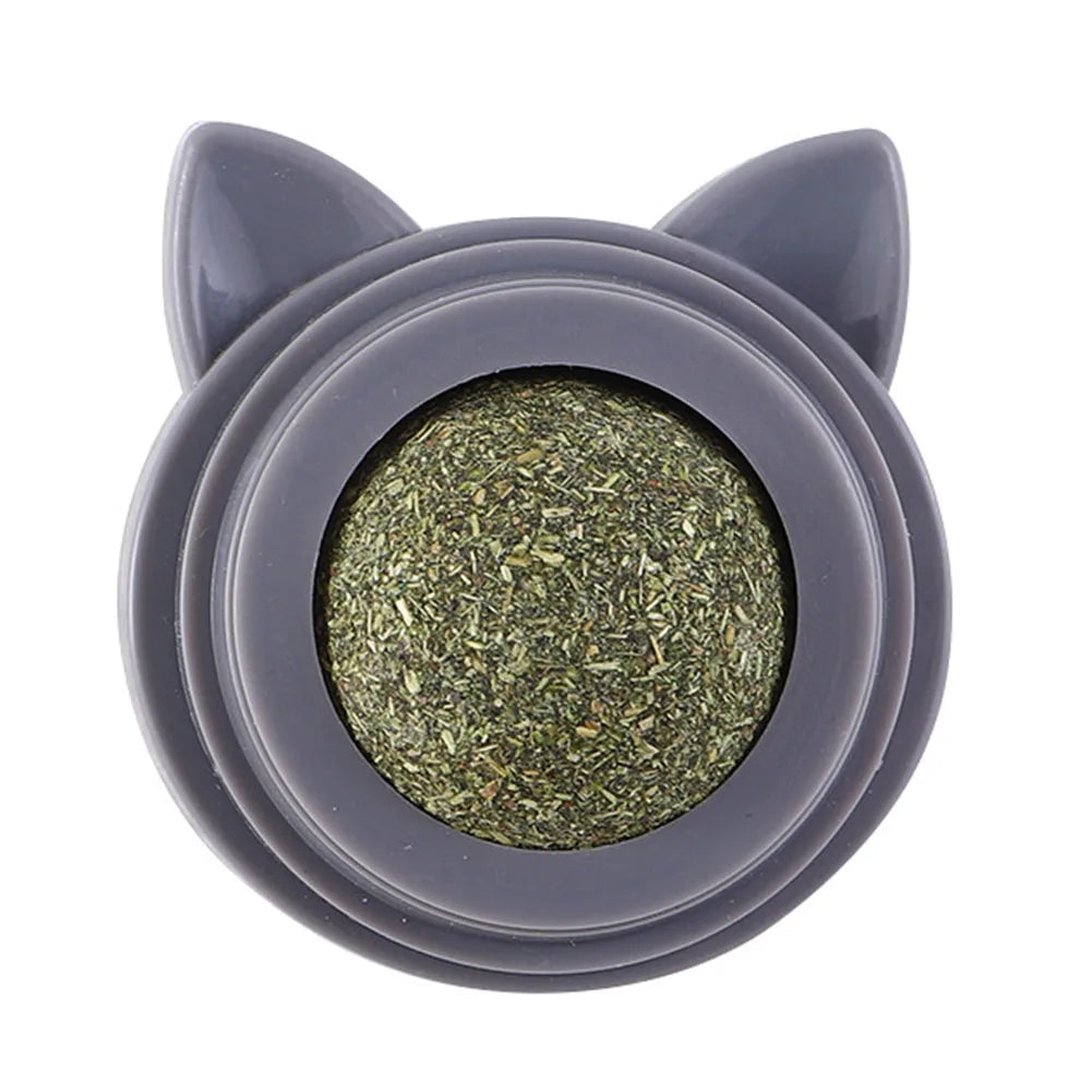 Shunmaii Rotatable Cat Cleaning Toy With Self Adhesive Catnip Balls