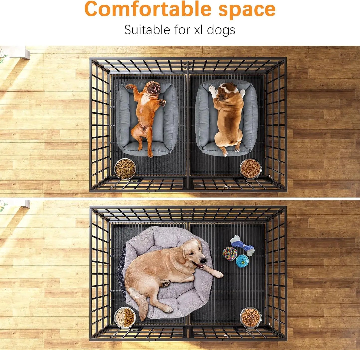 Dosker Heavy Duty Metal Dog Crate With Divider Escape Proof