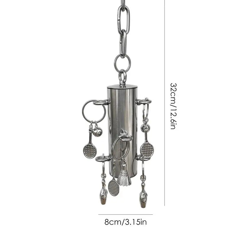Parrot Bell Toy Stainless Steel Heavy Duty Bird Cage Toys Bird Cage Hang Bite Toy Cage Display Pendant Bird Toys For Large And