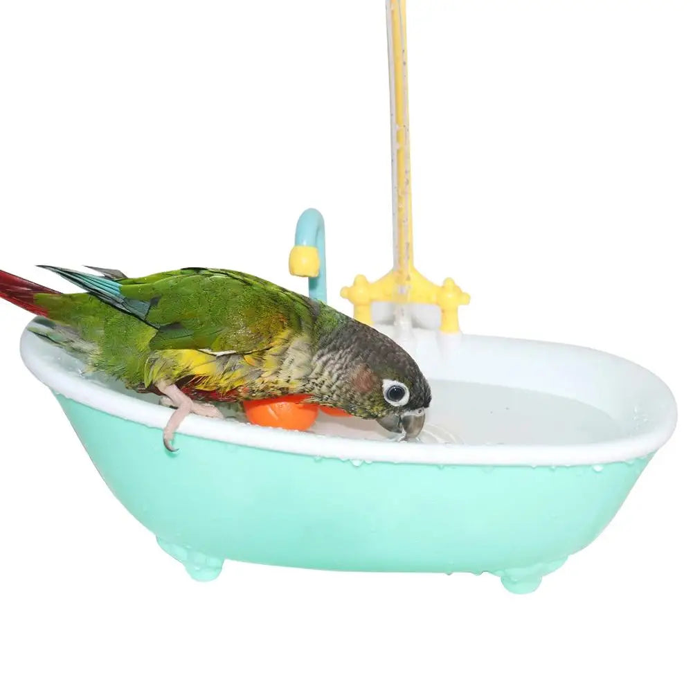 NONECN Parrot Bath Bird Shower Tub Plastic Cage Accessory