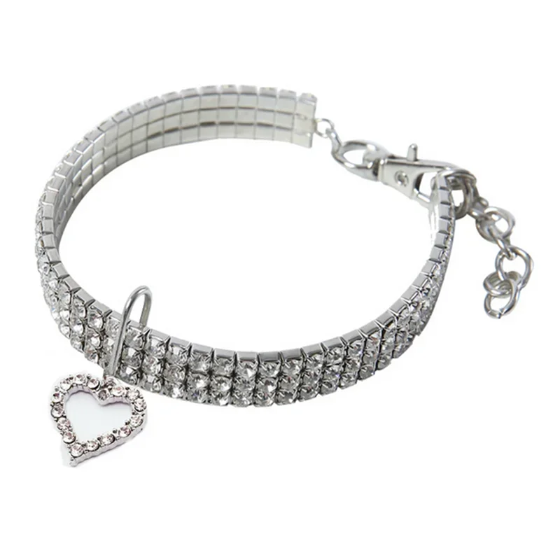 NONECN Bling Rhinestone Dog Collar For Small To Medium Dogs