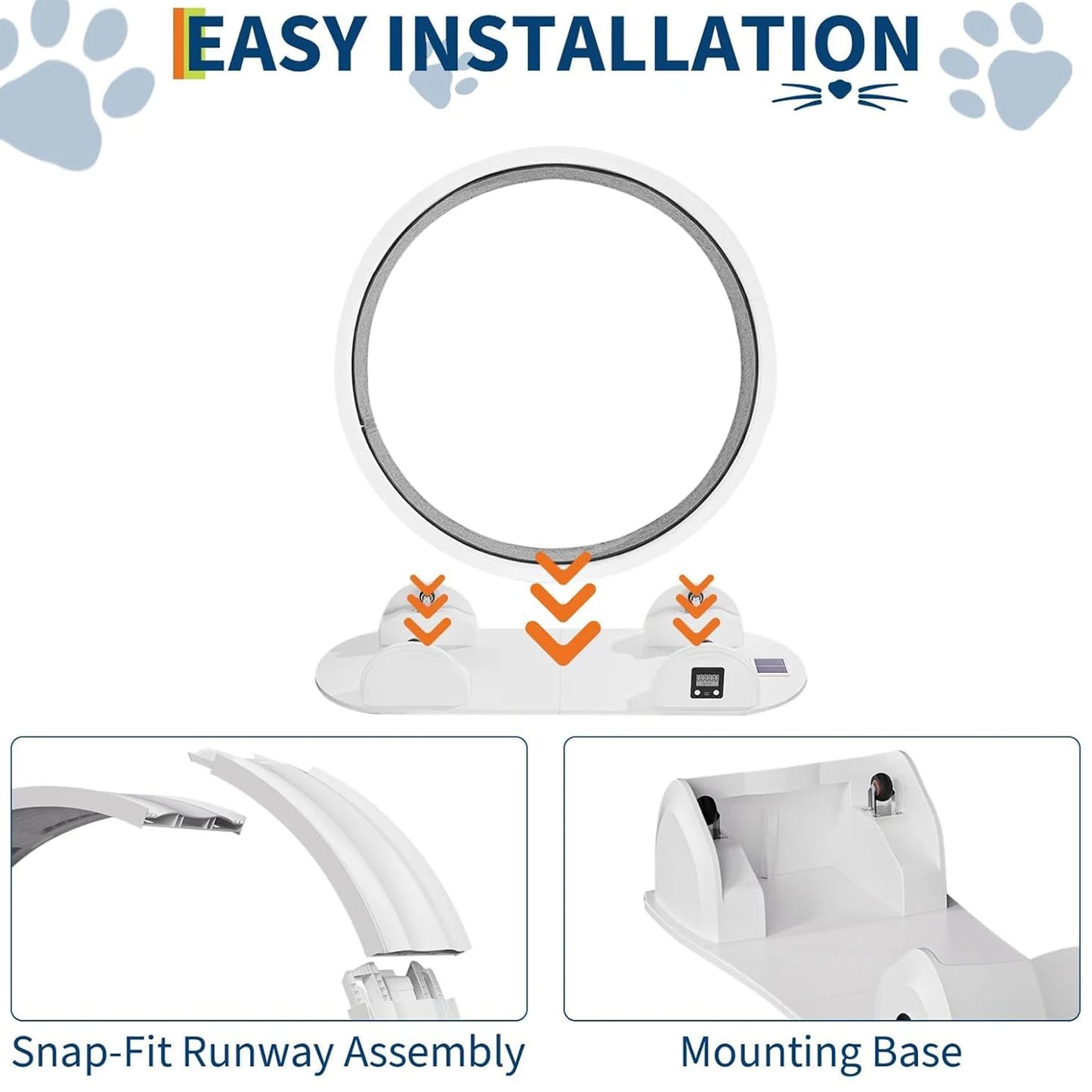 HiMIS Cat Exercise Wheel Indoor Cats Pedometer Quiet Treadmill