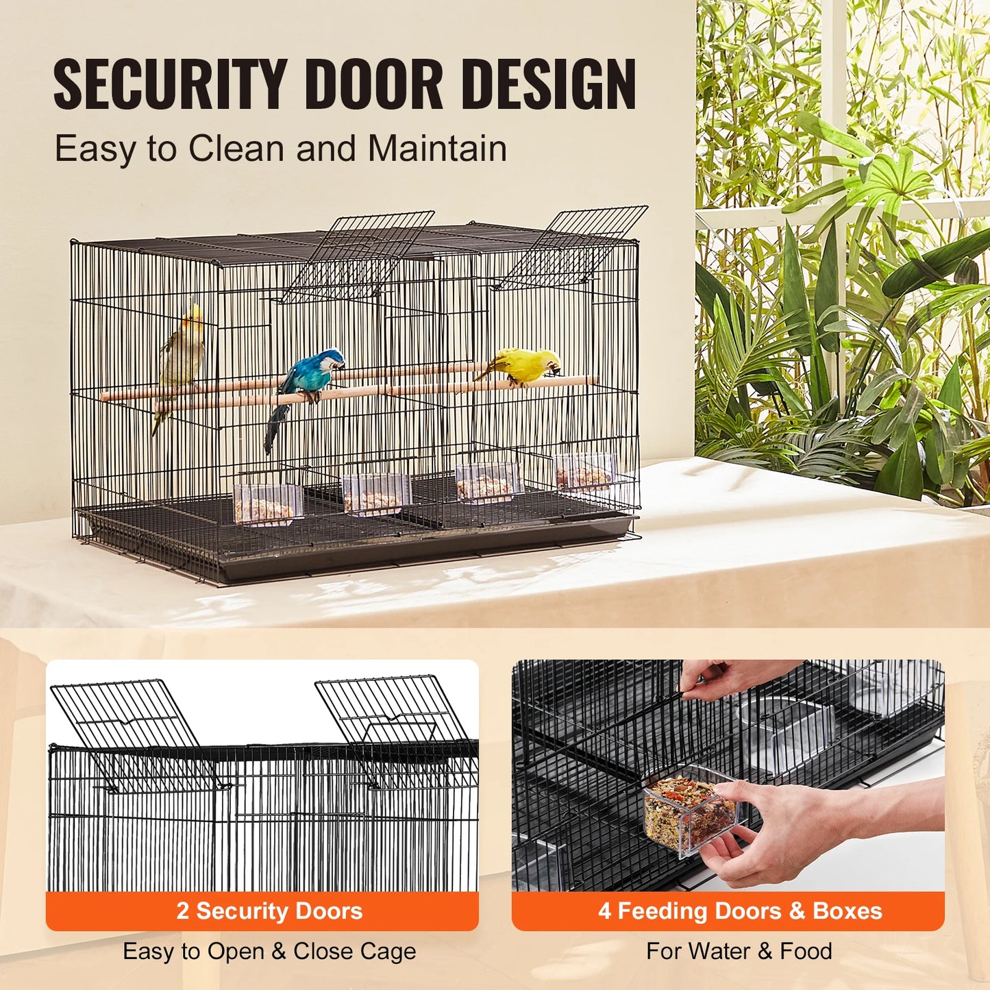 SucceBuy Flight Cage Stackable Divided Bird Cage With Travel Handle