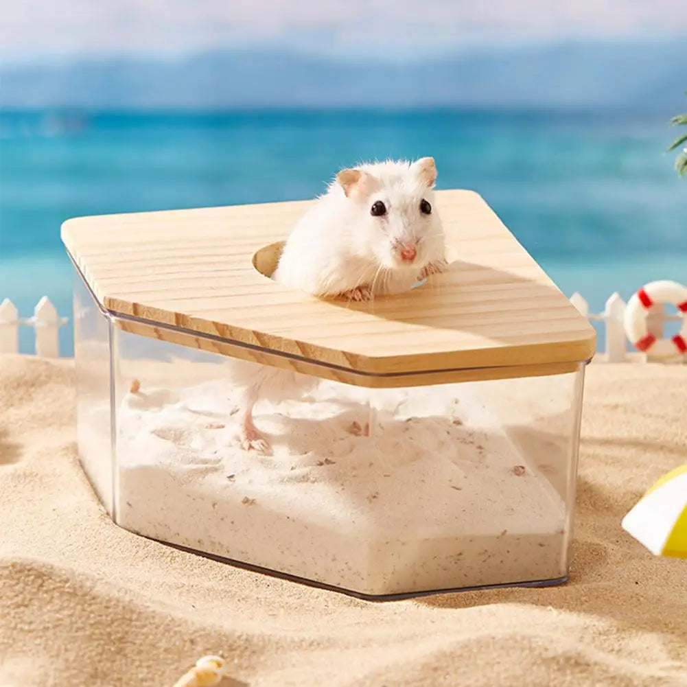 Acrylic Hamster Sand Bath Box Dual Purpose Bath Sand Basin