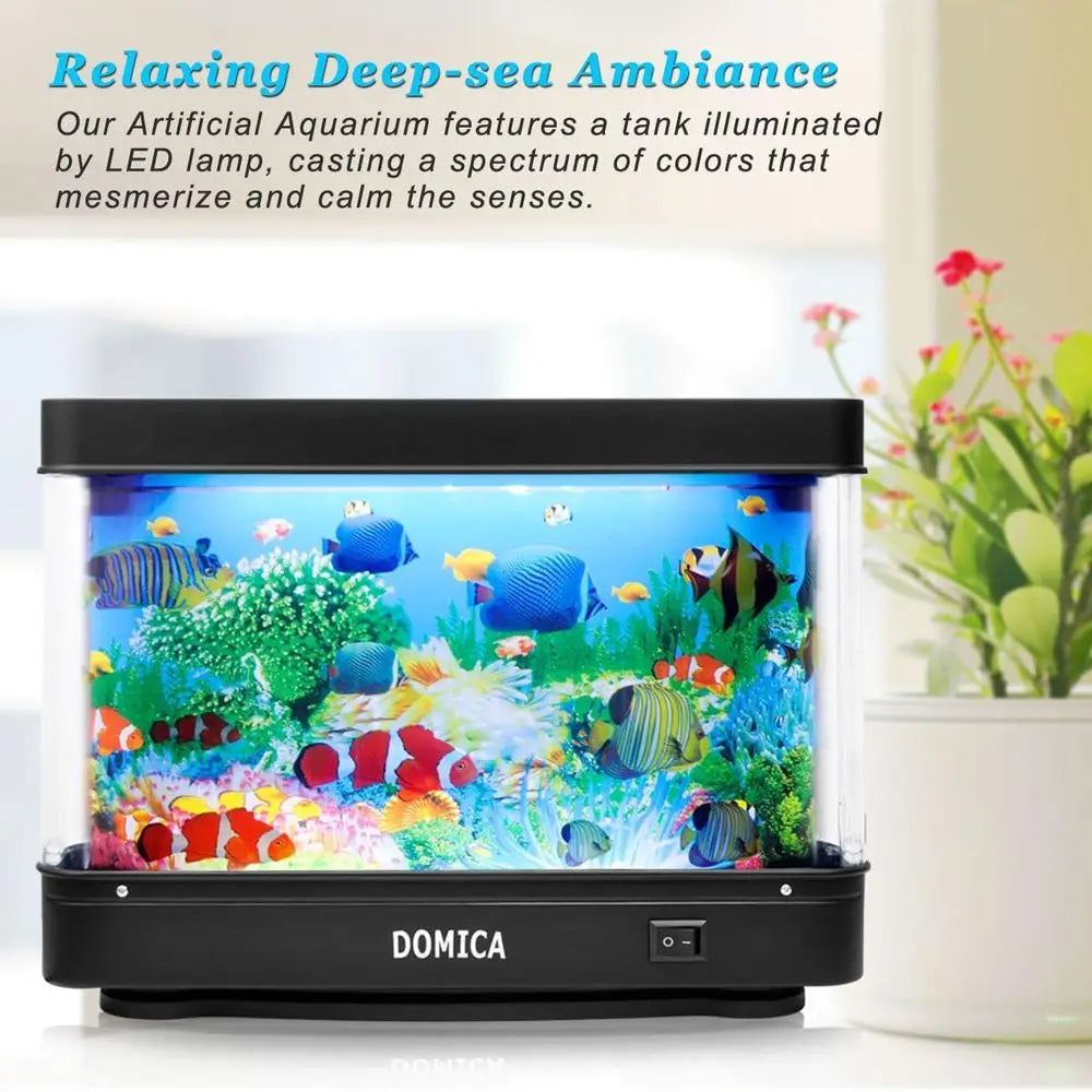 Fake Fish Tank With Moving Fish LED Mood Light Decorative