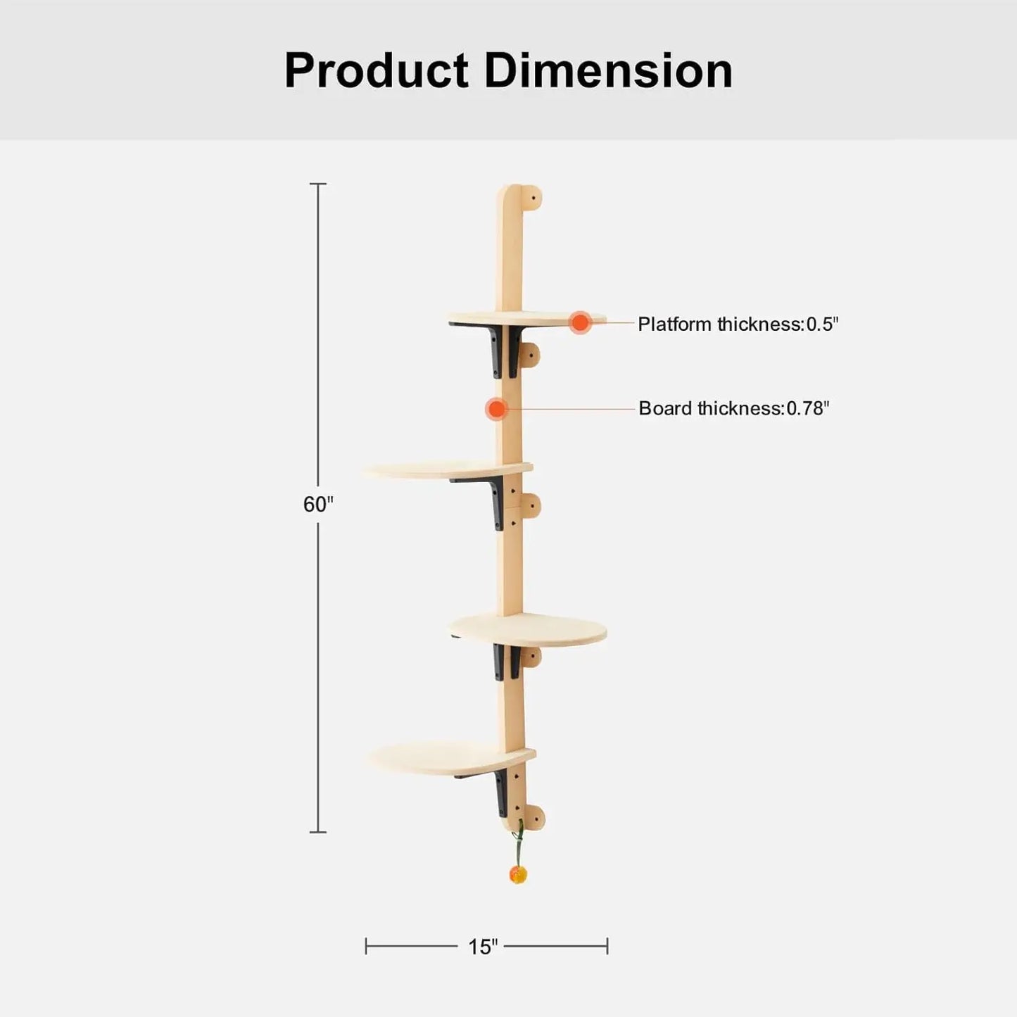 MewooFun Four Level Wall Mounted Cat Climber Shelves