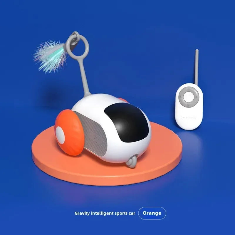 Automatic Rolling Remote Control Cat Toy Car for Interactive Play