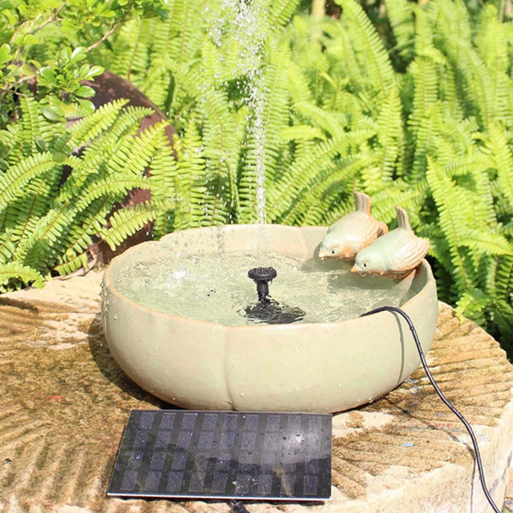 HOSPO Solar Fountain Pond Pump Kit With Nozzles Bird Bath