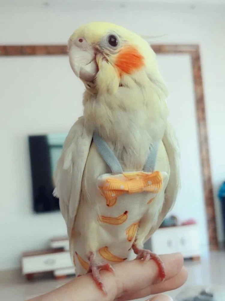 NONECN Parrot Diaper With Bowtie Flight Suit For Birds