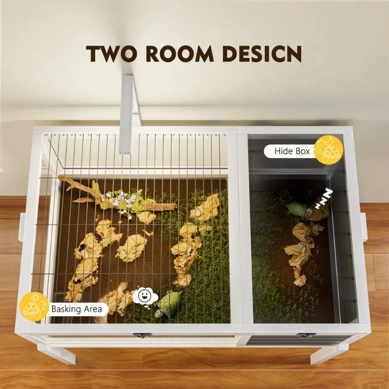 Multi Functional Reptile Habitat Turtle House Indoor Outdoor Clean