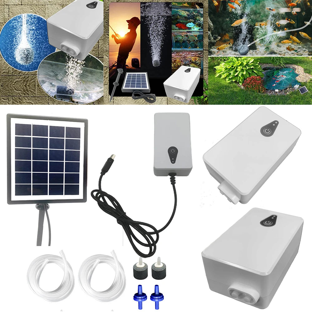 Solar Powered Aquarium Oxygenator Battery Powered Oxygen Pump