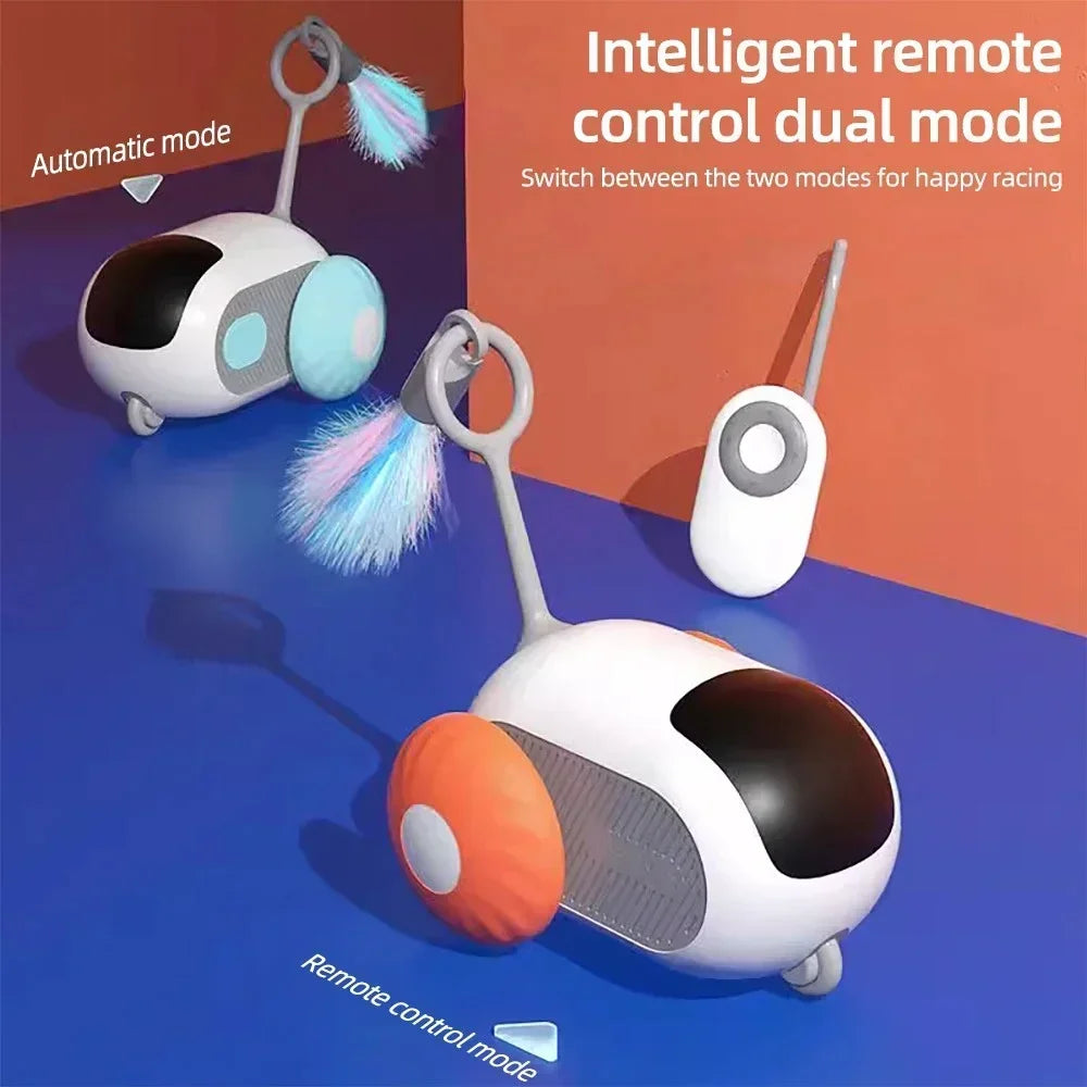 Automatic Rolling Remote Control Cat Toy Car for Interactive Play