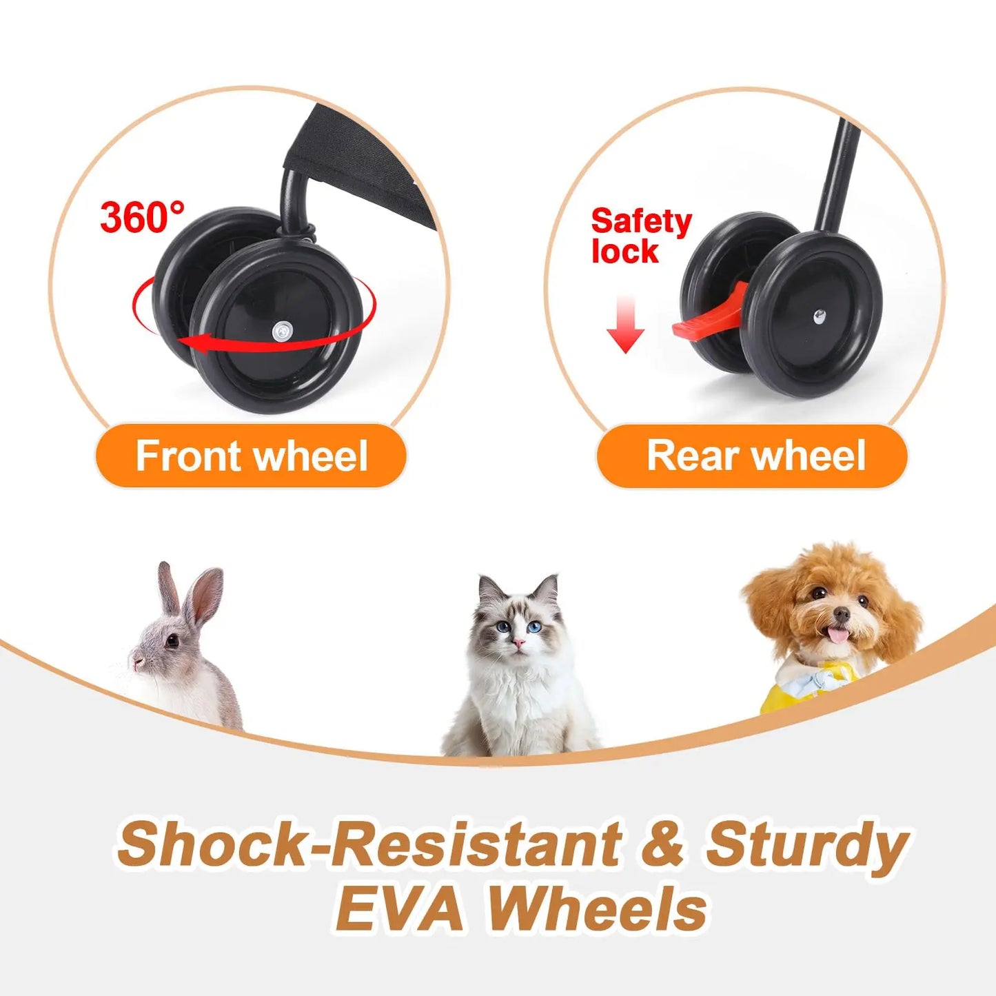 Travel Dog Stroller for Small Dogs and Cats 33 Lbs