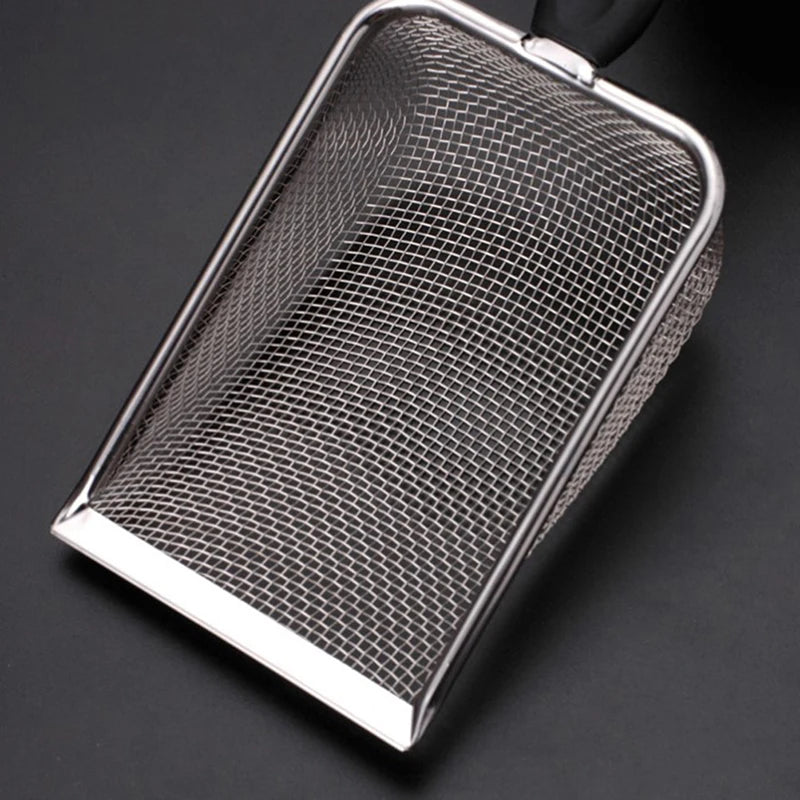 Stainless Steel Pet Feces Shovel With Mesh Screen For Terrariums