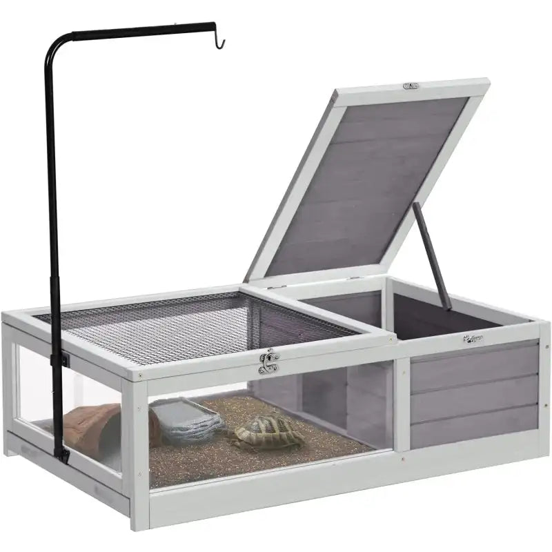 Wooden Tortoise Habitat Reptile Cage With Removable Trays