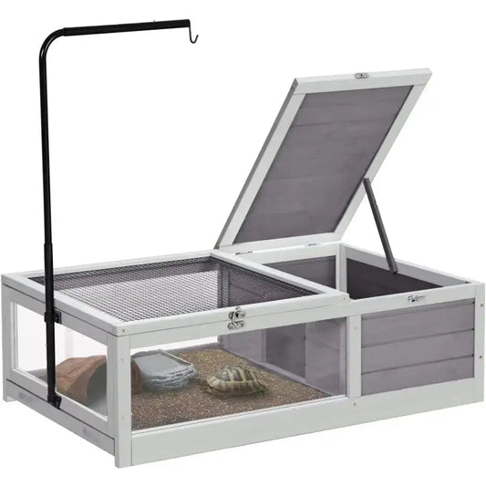 Wooden Tortoise Habitat Reptile Cage With Removable Trays