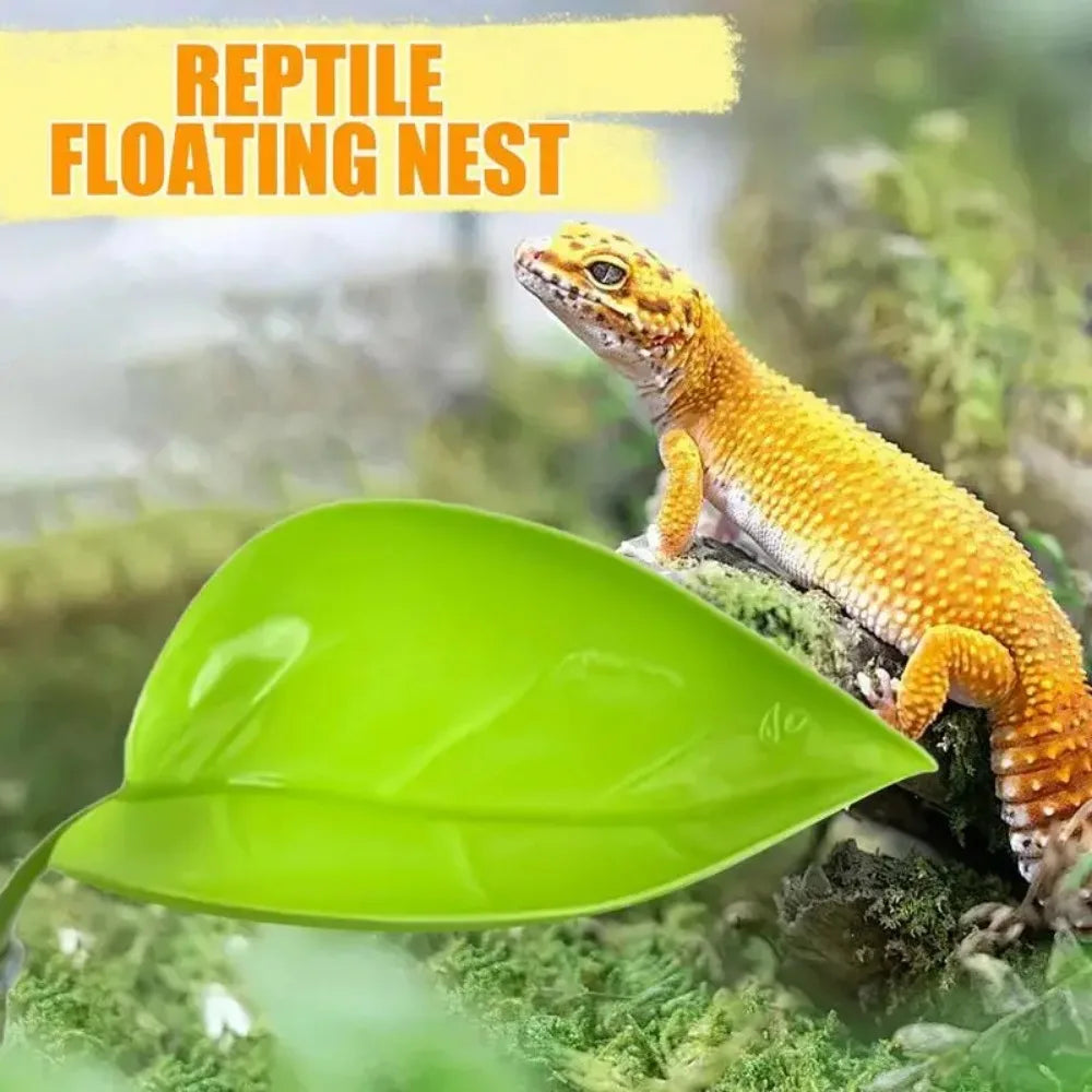 Frog Habitat Leaf Suction Cup Reptile Basking Accessory