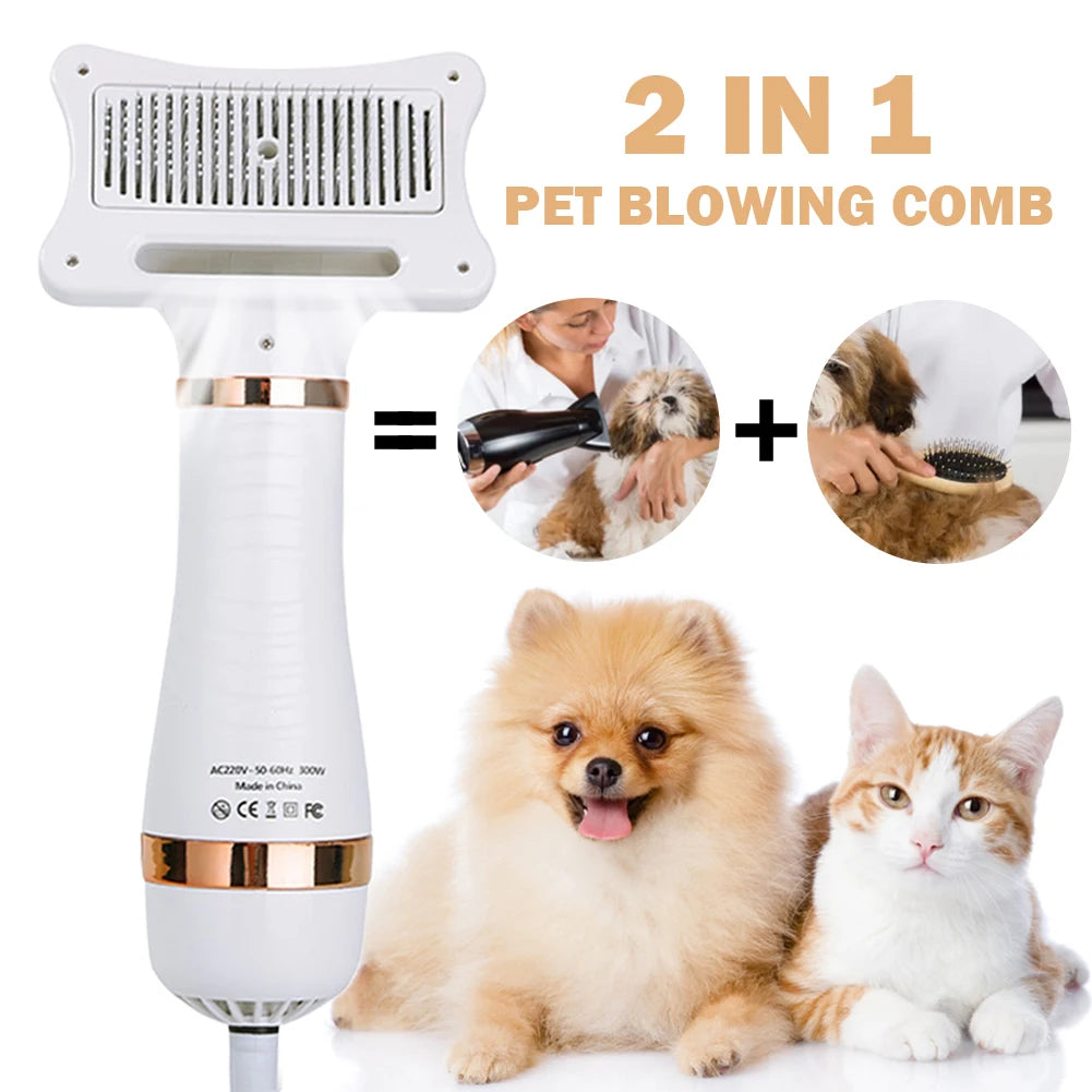 NONE 2 In 1 Dog Hair Dryer Comb PetGroomingDevicePortable