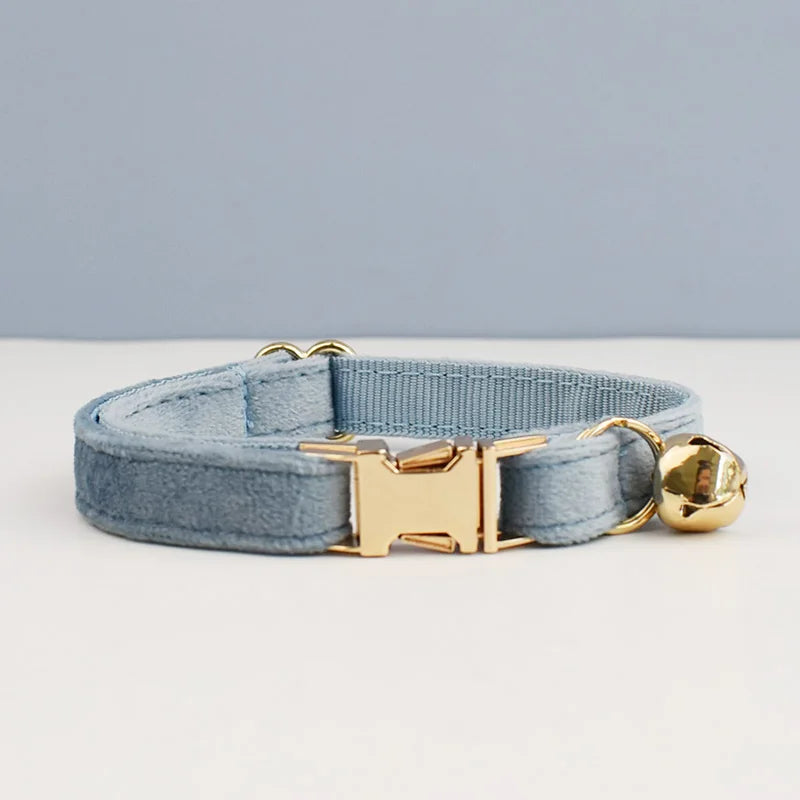 Cute Bowknot Cat Collar With Bell Engraving ID Tag Nameplate Personalization