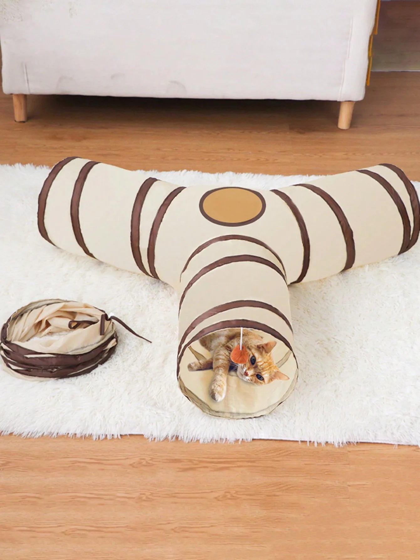 Foldable Cat Tunnel Detachable Play and Sleep Toy for Cats