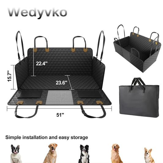 Wedyvko Back Seat Extender Hammock for Dogs Car Seat Cover