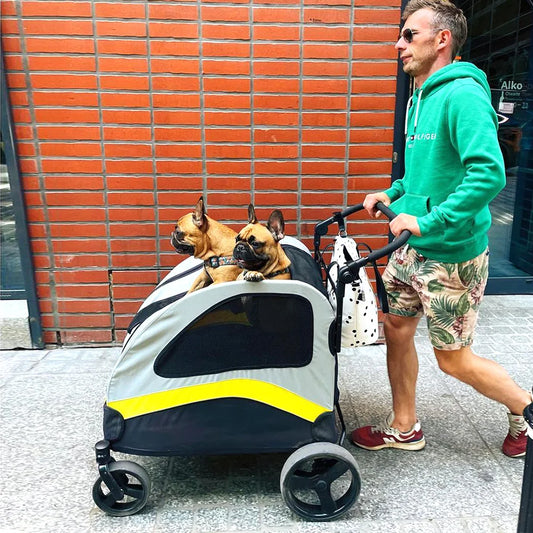 Premium Dog Stroller Pram 4 Wheel Foldable Cart For Pets