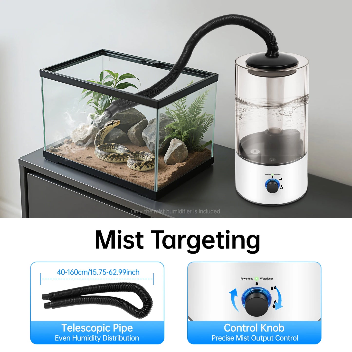 Reptile Mister Humidifier 4L Large Capacity Terrarium Fogger