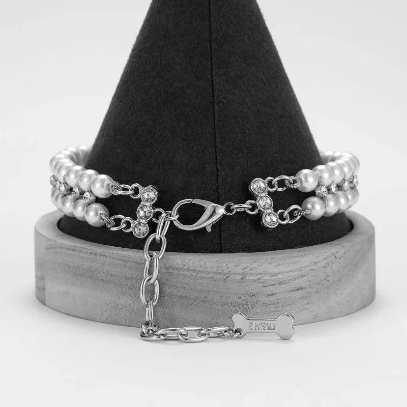 Luxury Pearl Necklace Rhinestone Collar For Cats And Dogs
