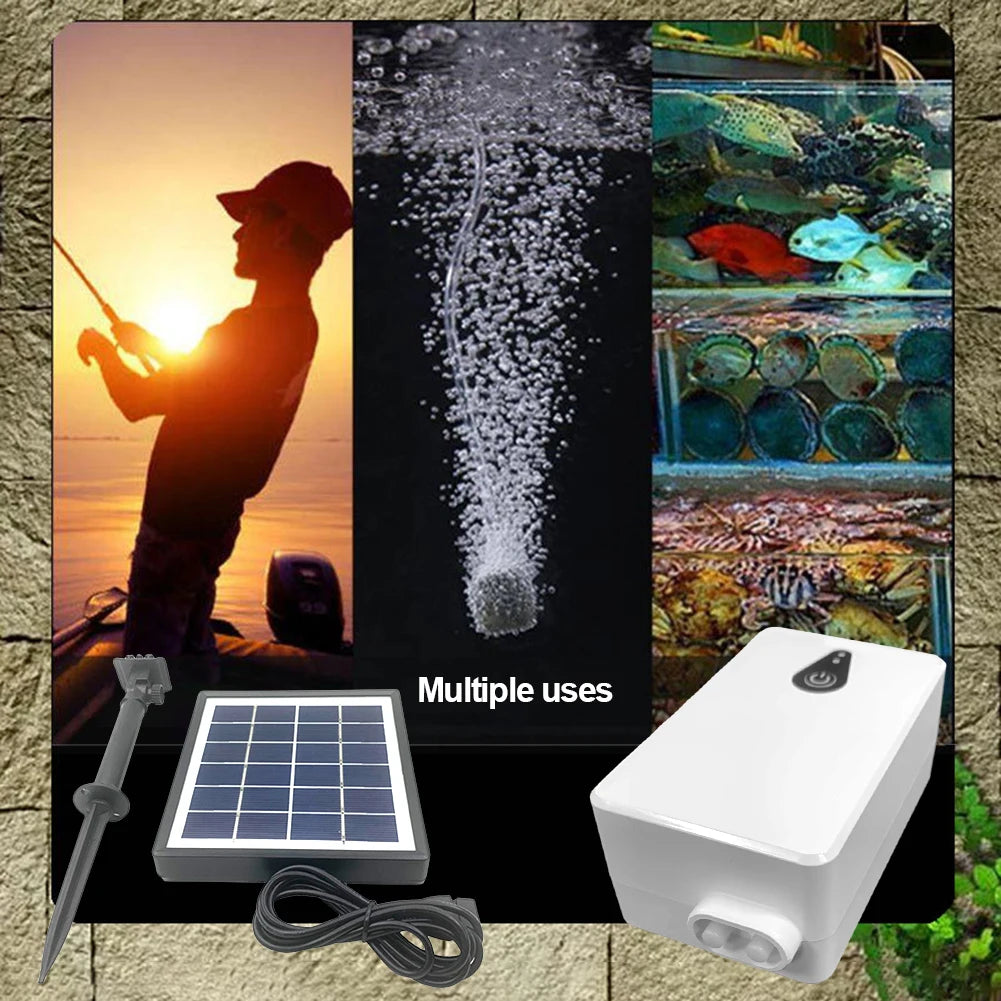 Solar Powered Aquarium Oxygenator Battery Powered Oxygen Pump