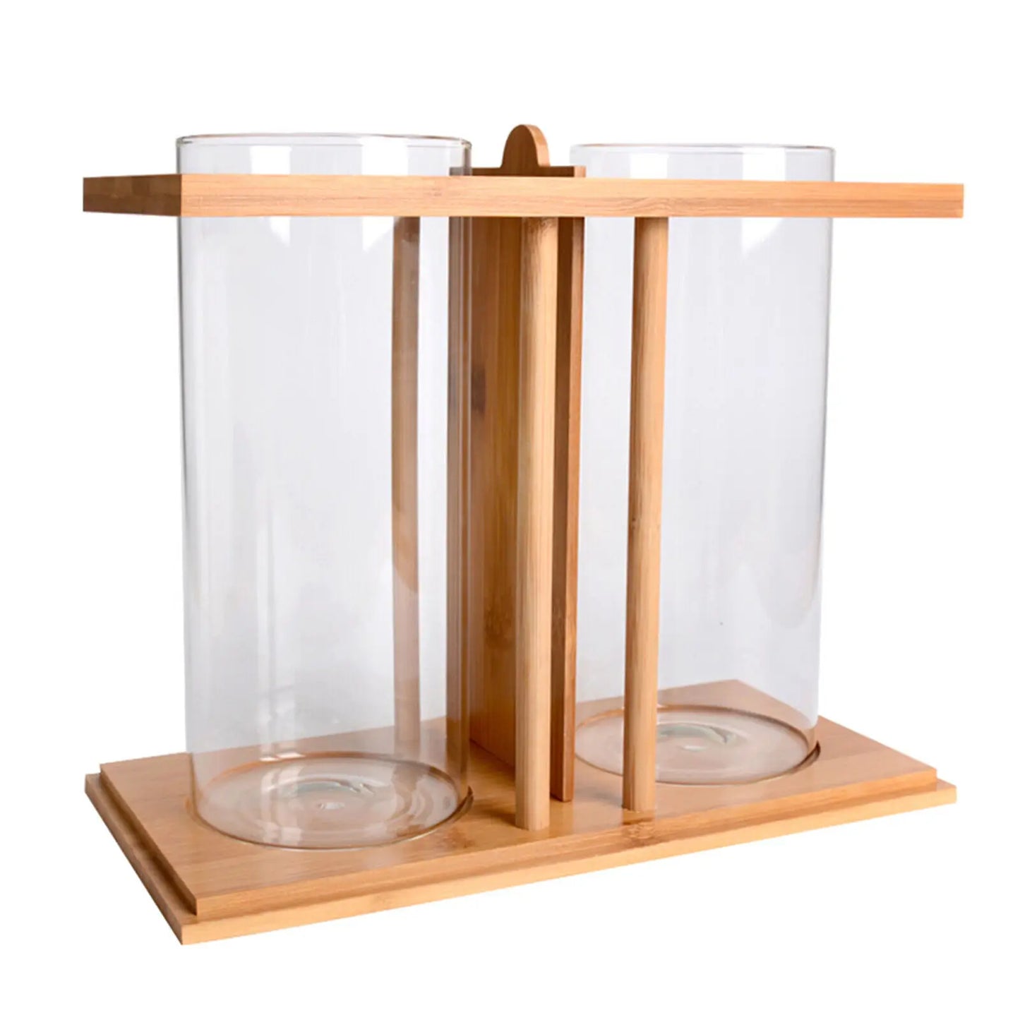 Desktop Betta Fish Tank With Dual Glass LED Lights Lids