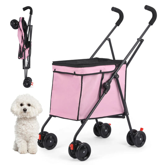 Wedyvko Shopping Trolley Dog Stroller Four Wheels Folding Cart