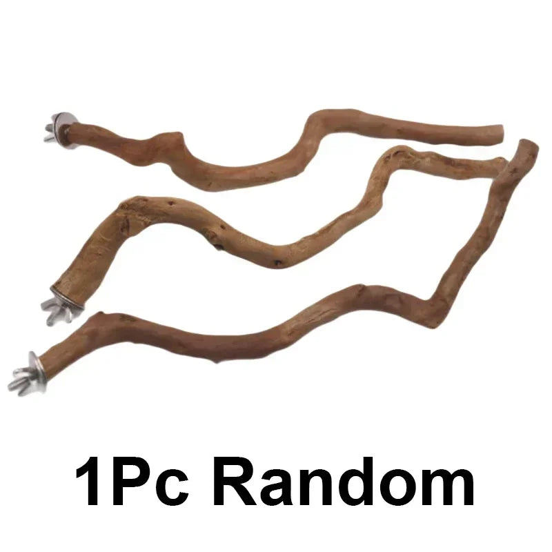 Parrot Perch Bird Stand Wooden Tree Stick Parakeet Climbing Branches