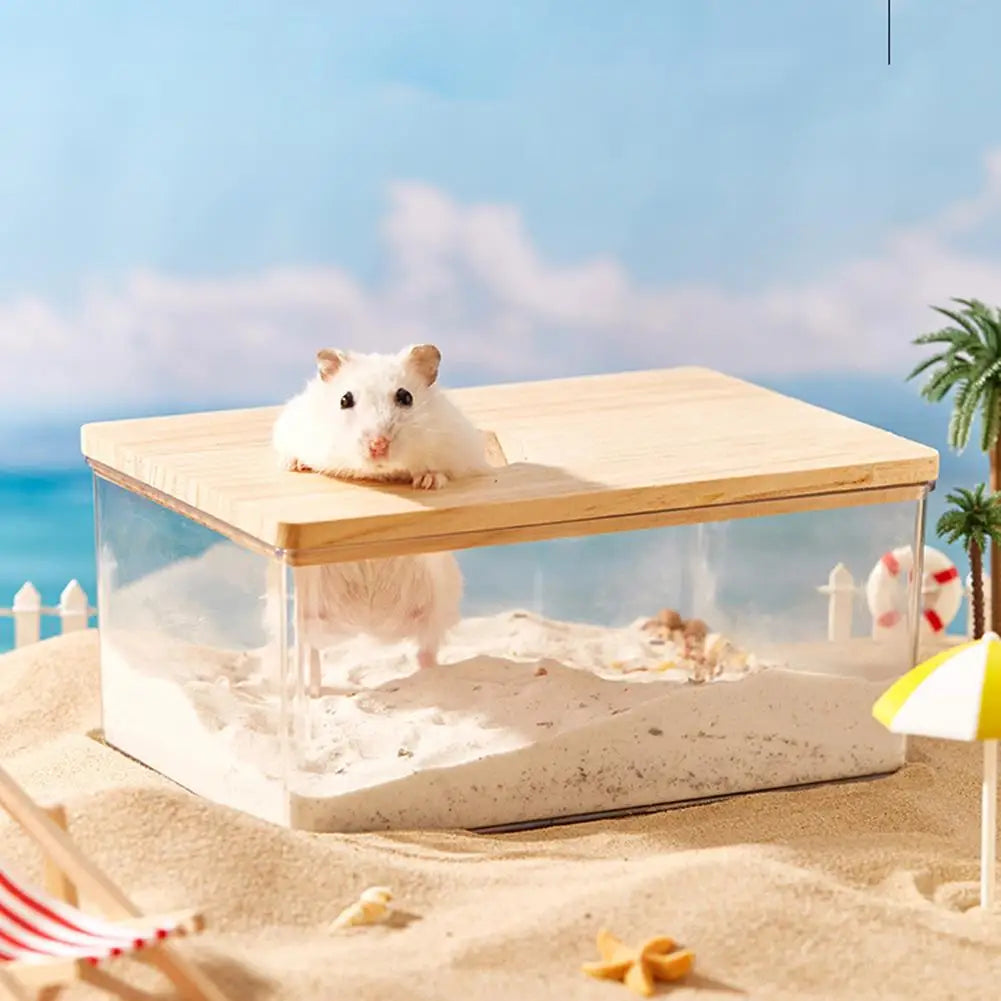Acrylic Hamster Sand Bath Box Dual Purpose Bath Sand Basin