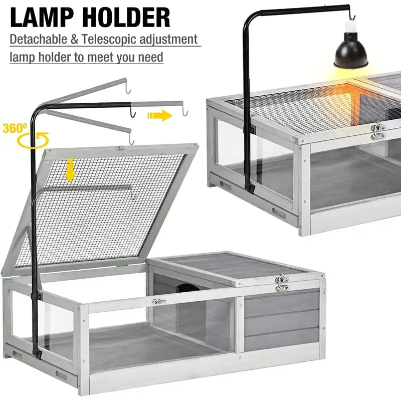 Wooden Tortoise Habitat Reptile Cage With Removable Trays