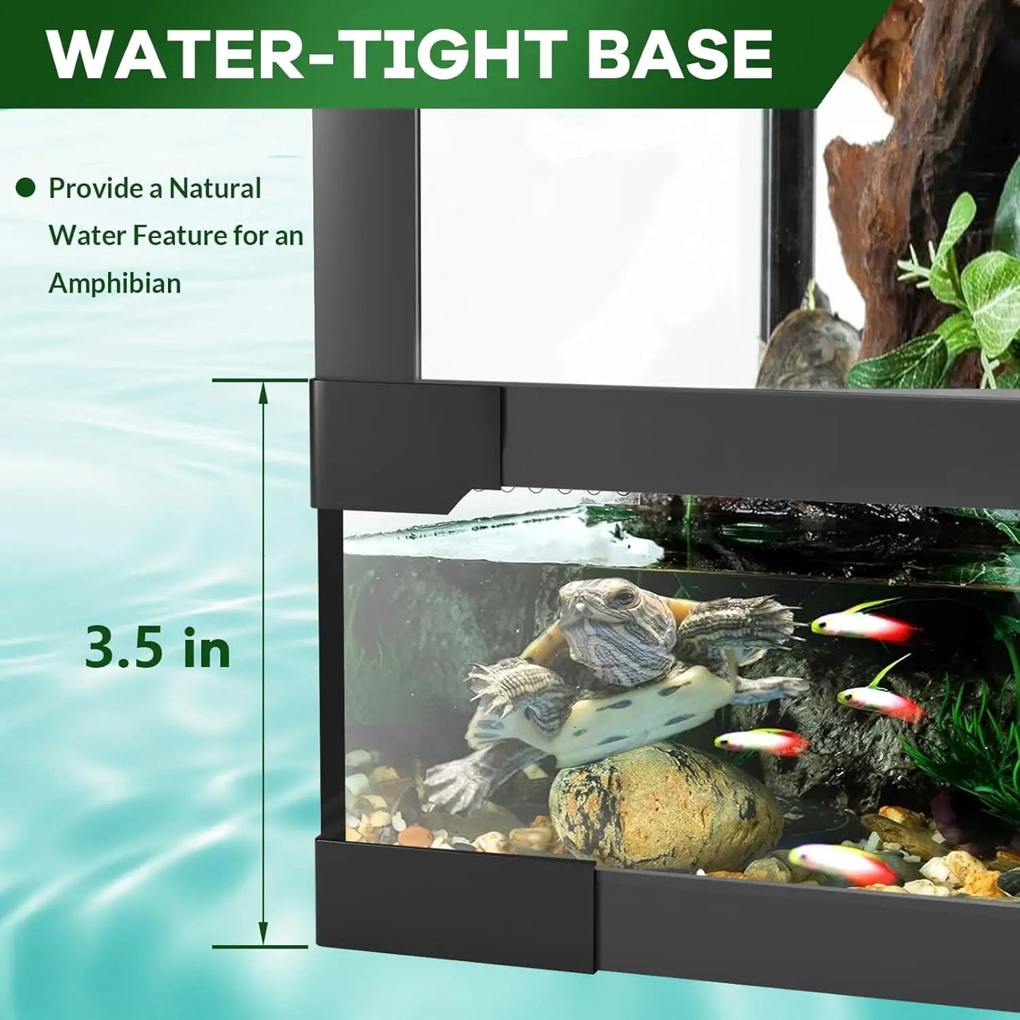 HiMISSH Glass Reptile Terrarium With Top And Side Ventilation