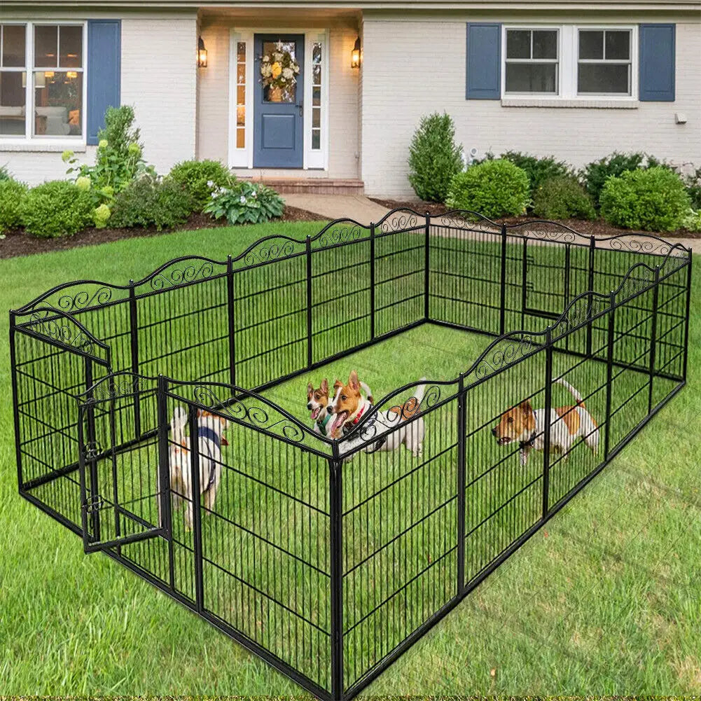BINGOPAW Eight-Panel Heavy Duty Folding Anti-Rust Dog Playpen Indoor Outdoor