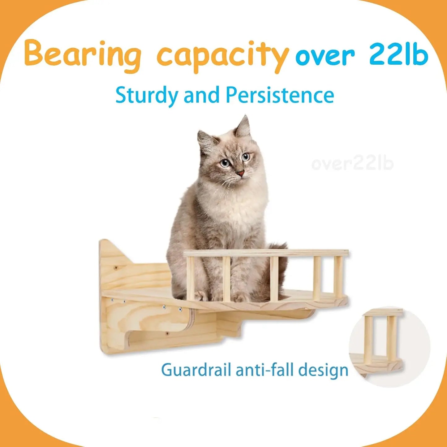 Wall Mounted Cat Shelves Set House Tower Scratching Posts Ladder