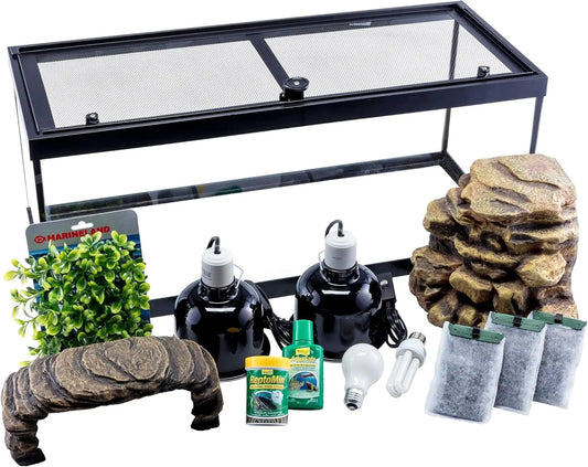 Turtle Aquarium Kit With Filter And Heating Lamps Included