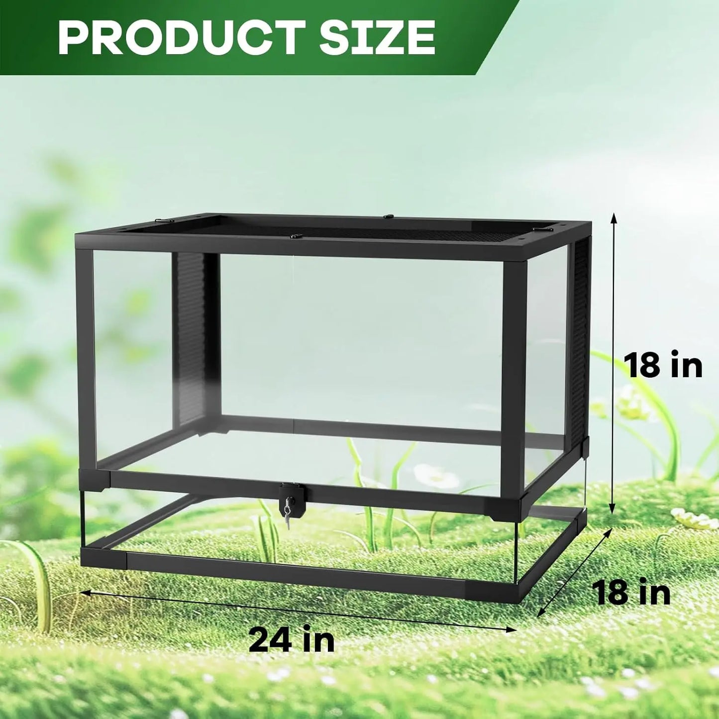HiMISSH Glass Reptile Terrarium With Top And Side Ventilation