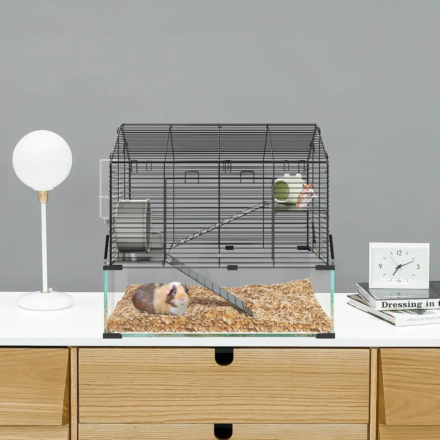 Twister Metal Hamster Cage with Water Bottle Transparent Animal Habitat