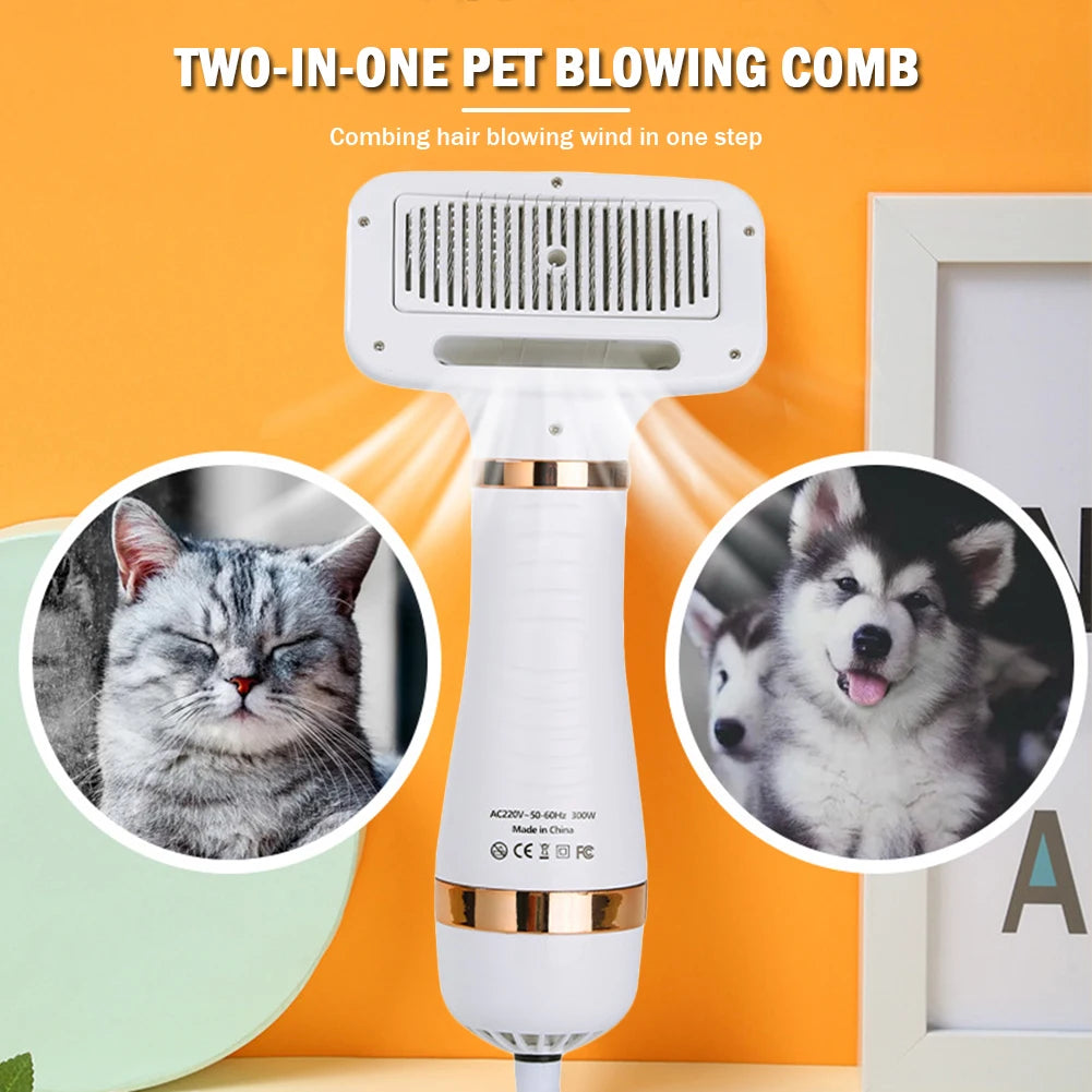NONE 2 In 1 Dog Hair Dryer Comb PetGroomingDevicePortable