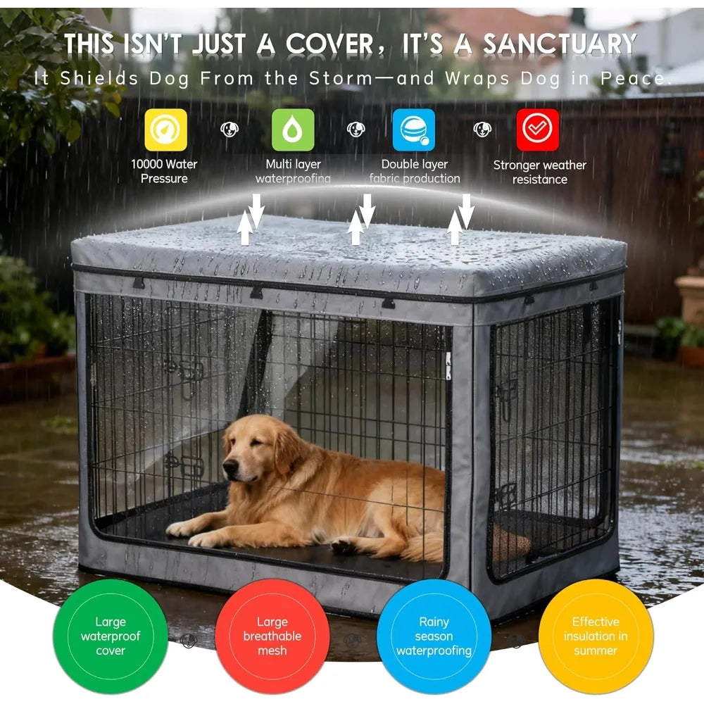 Dog Crate Cover Heavy Duty Waterproof Universal Fit Metal Crates