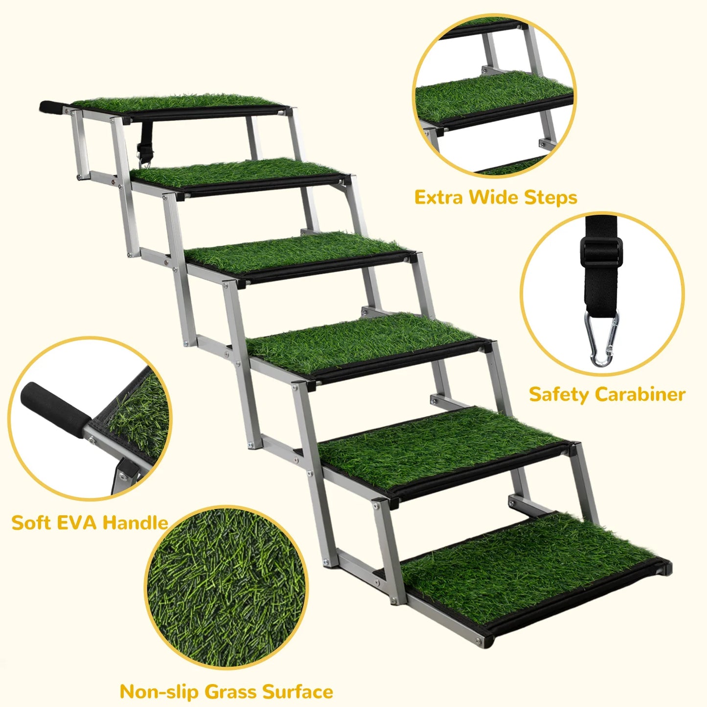 NONE Extra Wide Dog Stairs For Large Dogs Non-Slip Ramp