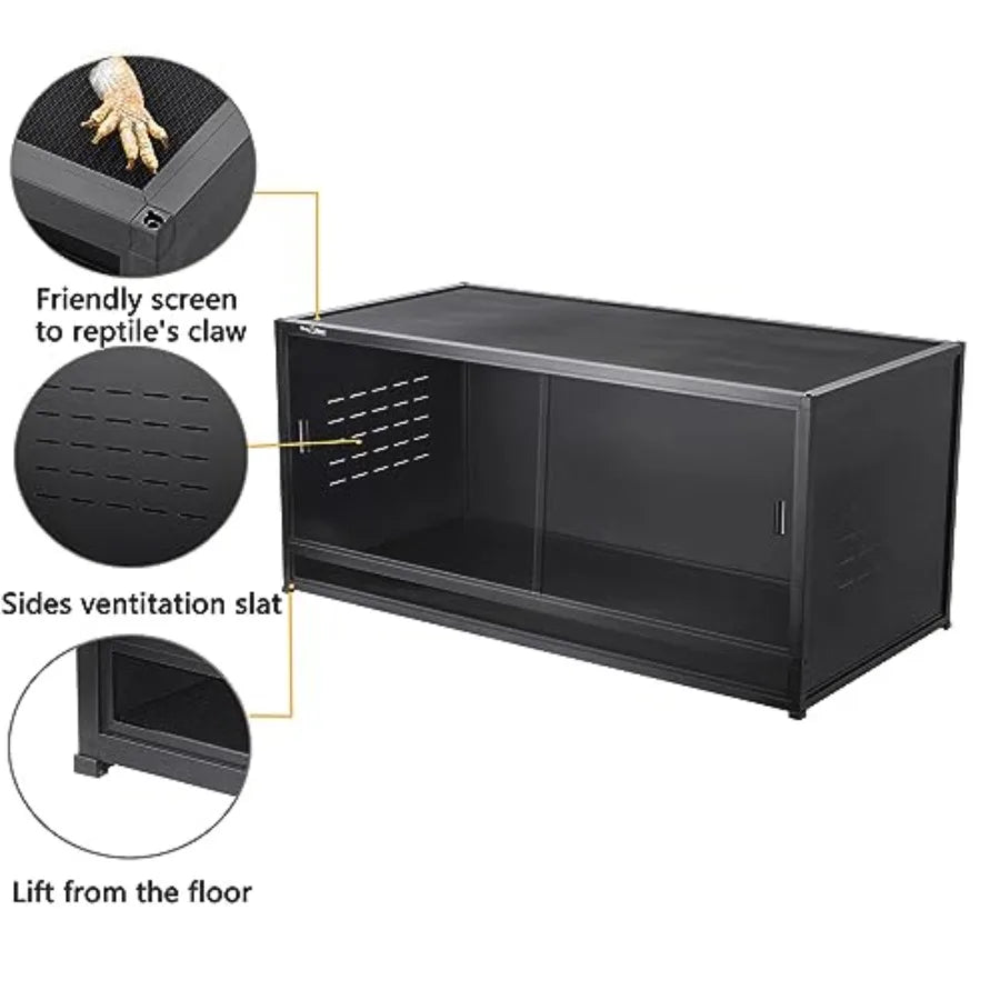 XMSJ Reptile Terrarium With Sliding Doors And Lock