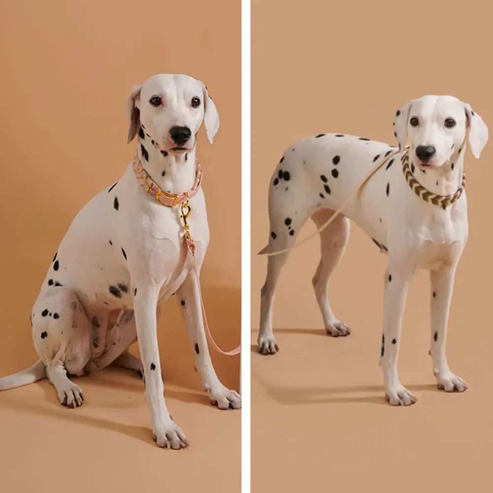 NONECN Dog Fashion Collar Handmade Striped Design For All Dogs