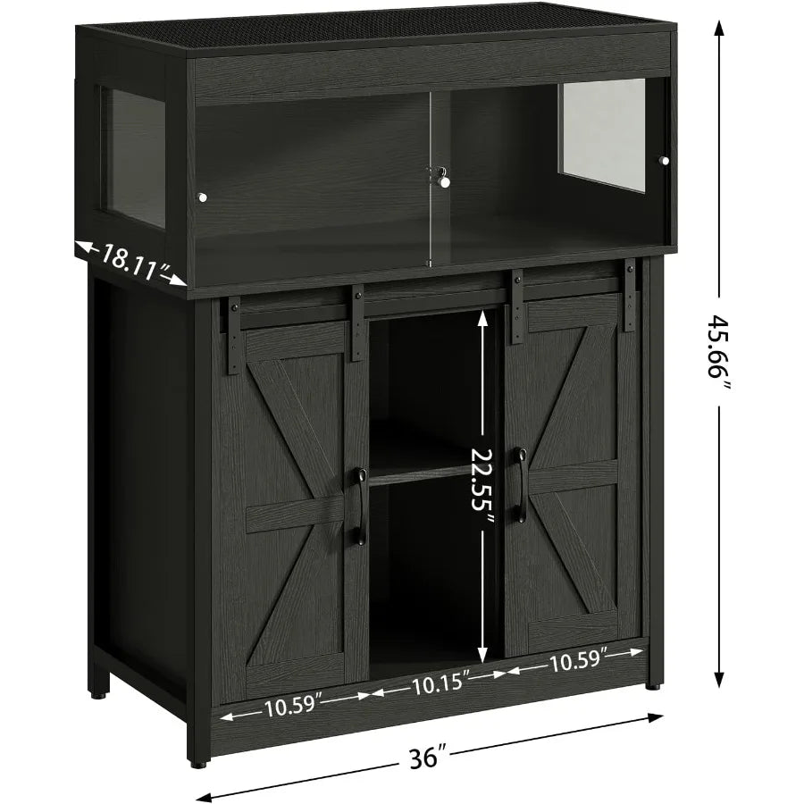 XMSJ Reptile Terrarium With Stand Barn Door Ventilated Mesh